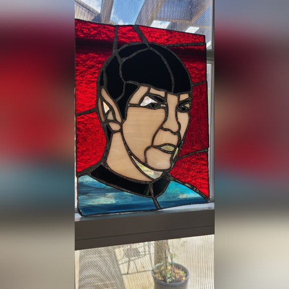 Star Trek Mr Spock stained glass handmade art suncatcher trekkie - Picture 3 of 4